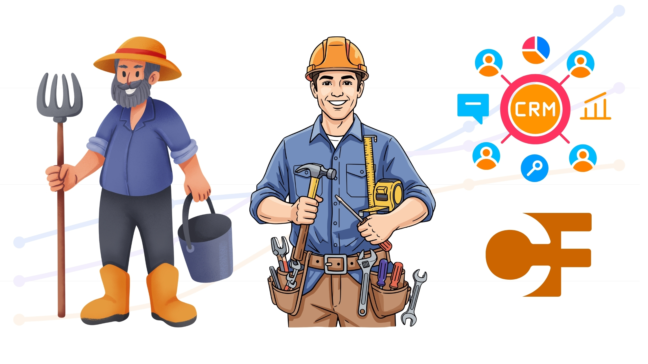 Workmen from local service businesses associated with a CRM